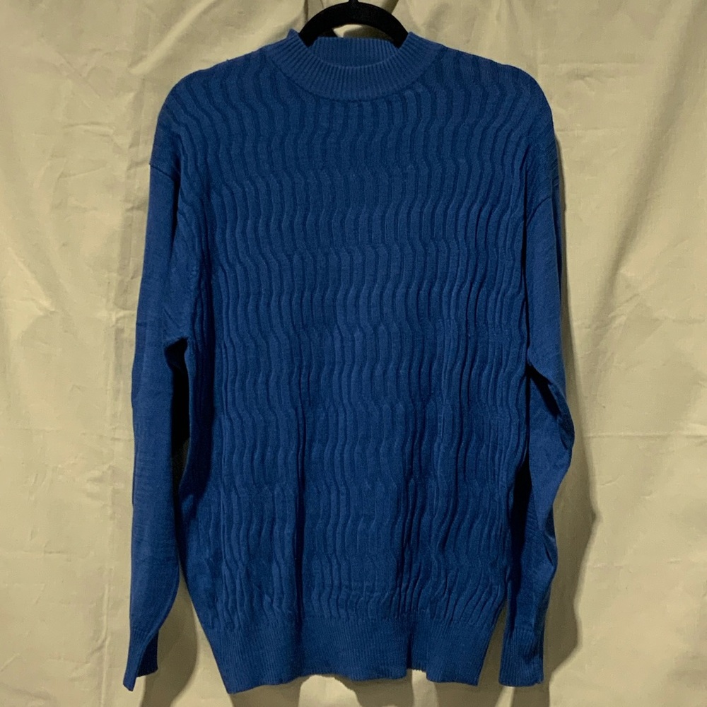 Genelli Blue Cable Knit Men's Sweater